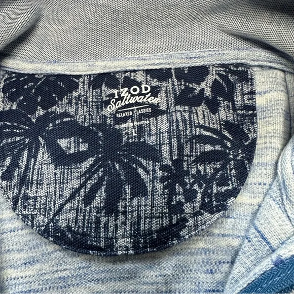 Men’s Izod Blue / White Long Sleeve Quarter Zip Jacket - Picture 5 of 5